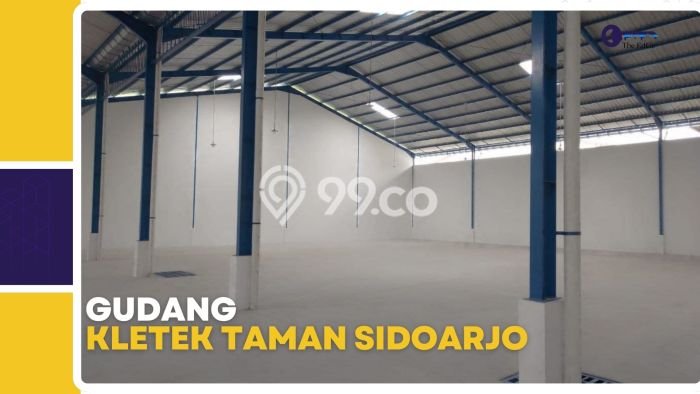 Gudang disewakan lokasi strategis Taman Sidoarjo 4406m2 Gudang disewakan lokasi strategis Taman Sidoarjo 4406m2