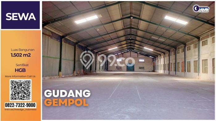 Unit Gudang Disewa Lokasi Gempol, Pasuruan Spesifikasi Luas Bangunan 1502m2 Unit Gudang Disewa Lokasi Gempol, Pasuruan Spesifikasi Luas Bangunan 1502m2