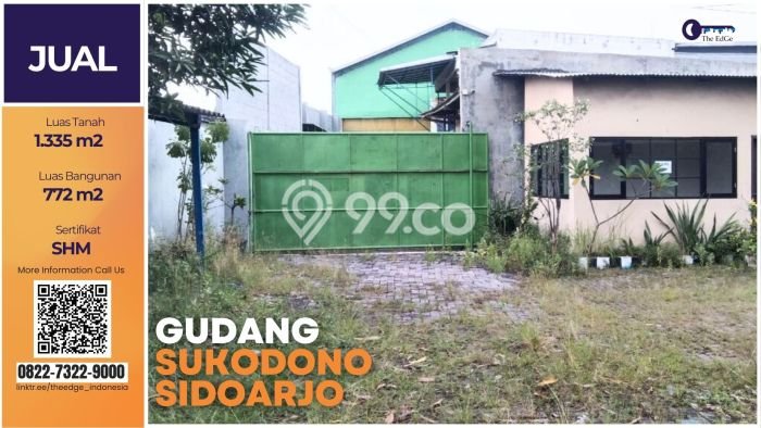 Gudang Dijual di Sukodono LT 1315m2, LB 772m2 Solusi Investasi Cerdas Gudang Dijual di Sukodono LT 1315m2, LB 772m2 Solusi Investasi Cerdas
