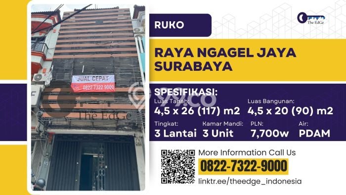 Unit Ruko Dijual di Ngagel Surabaya Luas Bangunan 90m2 Unit Ruko Dijual di Ngagel Surabaya Luas Bangunan 90m2