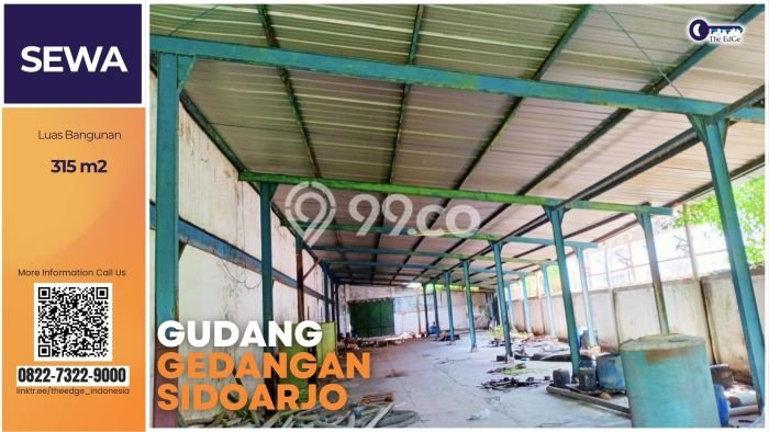 Disewakan Gudang di Gedangan Sidoarjo LT 300m2, LB 300m2 Disewakan Gudang di Gedangan Sidoarjo LT 300m2, LB 300m2