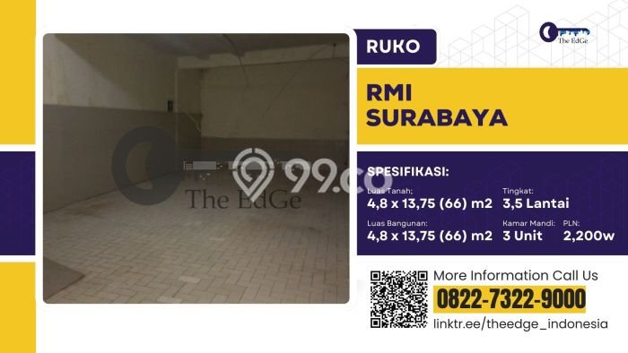 Ruko Bagus LT 66m2 LB 66m2 Dijual di Gubeng Surabaya Ruko Bagus LT 66m2 LB 66m2 Dijual di Gubeng Surabaya