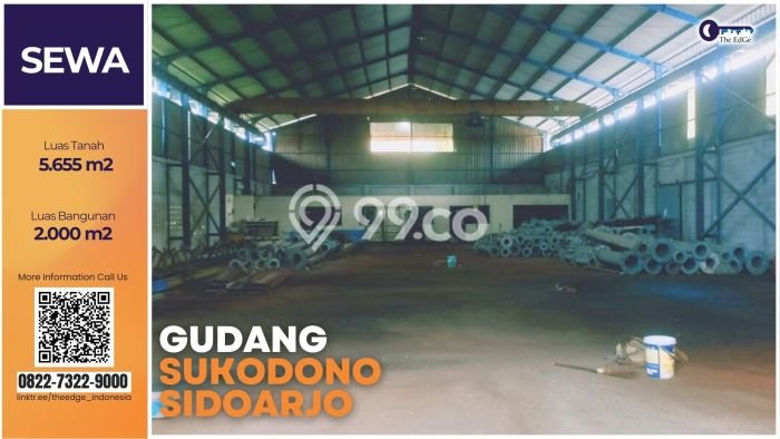 Gudang disewakan di Taman Sidoarjo dengan luas bangunan 2000m2 Gudang disewakan di Taman Sidoarjo dengan luas bangunan 2000m2