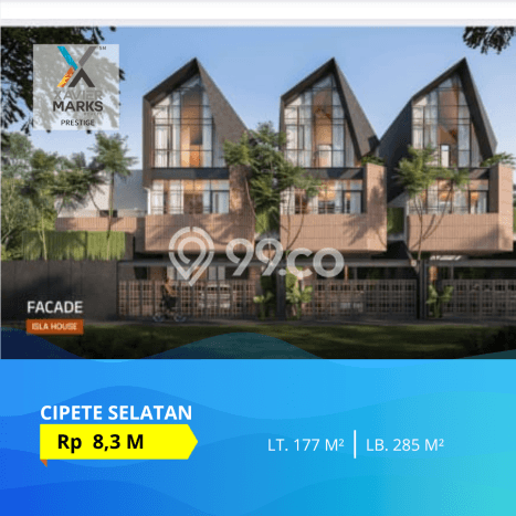 For Sale! Luxury House LT 177m2 Desain Elegan di Cipete For Sale! Luxury House LT 177m2 Desain Elegan di Cipete