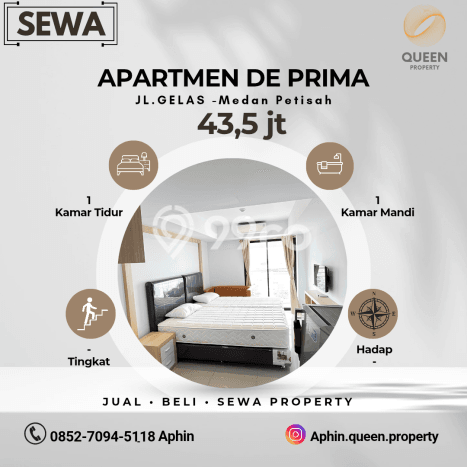 Jarang Ada! Hunian Apartemen Hemat di Medan Petisah, Medan 1 Kamar Tidur dan 1 Kamar Mandi Jarang Ada! Hunian Apartemen Hemat di Medan Petisah, Medan 1 Kamar Tidur dan 1 Kamar Mandi