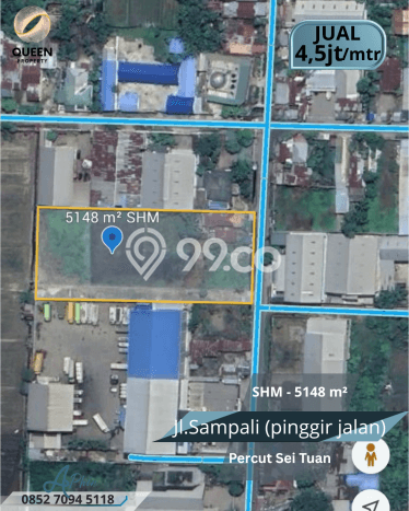 Lahan untuk Dijual Lokasi Percut Sei Tuan, Deli Serdang Luas 5148m2 SHM Lahan untuk Dijual Lokasi Percut Sei Tuan, Deli Serdang Luas 5148m2 SHM
