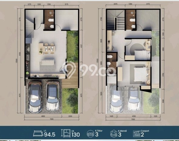 Rumah Modern 3 Kamar LT 67m2 di Gununganyar Rumah Modern 3 Kamar LT 67m2 di Gununganyar