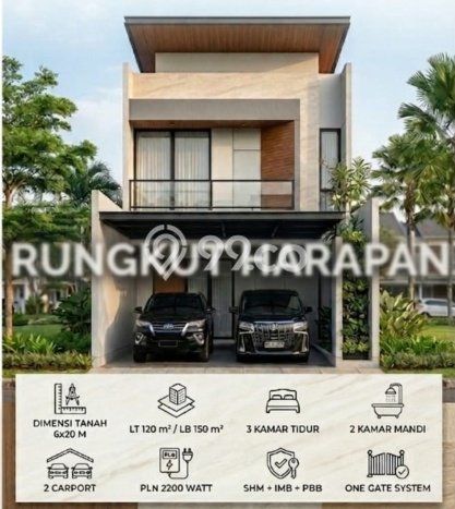 Rumah Modern Cantik 3 KT Siap Huni di Rungkut Rumah Modern Cantik 3 KT Siap Huni di Rungkut