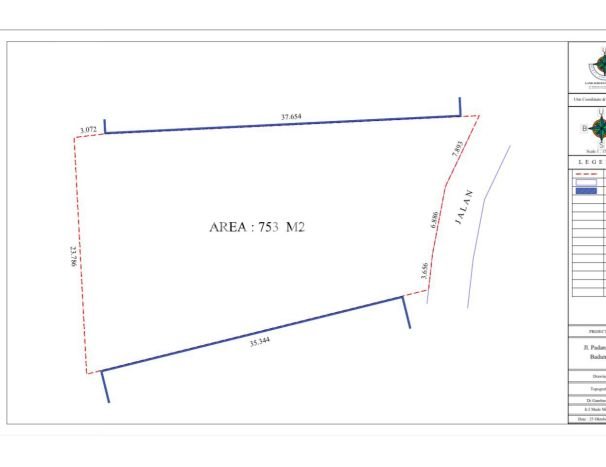Kavling Tanah untuk Dijual di canggu, Badung, Luas 740m2 Kavling Tanah untuk Dijual di canggu, Badung, Luas 740m2