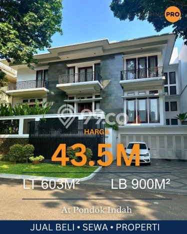 For Sale! Luxury House LT 603m2 Desain Elegan di Pondok Indah For Sale! Luxury House LT 603m2 Desain Elegan di Pondok Indah