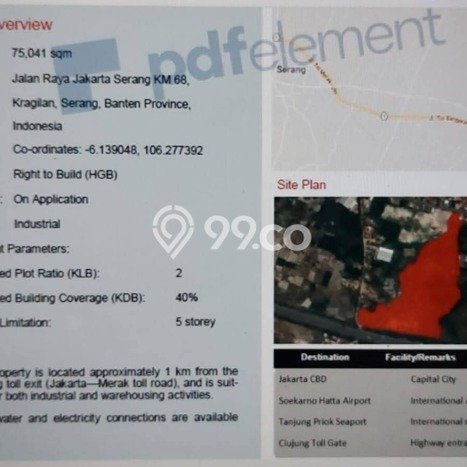 Dijual Tanah di Cikande Serang Luas 75000m2 - Dijual Tanah di Cikande Serang Luas 75000m2 -