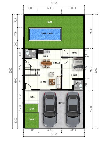 Rumah Minimalis 3 KT di Sleman Yogyakarta Semi Furnished Rumah Minimalis 3 KT di Sleman Yogyakarta Semi Furnished