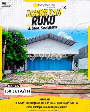Unit Ruko Disewa Lokasi Karanganyar, Karanganyar Spesifikasi Luas Bangunan 637m2 Unit Ruko Disewa Lokasi Karanganyar, Karanganyar Spesifikasi Luas Bangunan 637m2