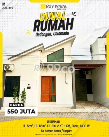 For Sale Rumah 2 Kamar Lokasi Ideal Nyaman dan Strategis di Colomadu For Sale Rumah 2 Kamar Lokasi Ideal Nyaman dan Strategis di Colomadu