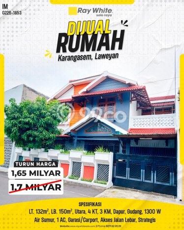 Rumah Strategis Modern Lb 150m2 di Laweyan, Surakarta Rumah Strategis Modern Lb 150m2 di Laweyan, Surakarta