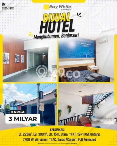LOKASI PREMIUM! Hotel di Banjarsari, Luas 300m2m², Pusat Komersial LOKASI PREMIUM! Hotel di Banjarsari, Luas 300m2m², Pusat Komersial