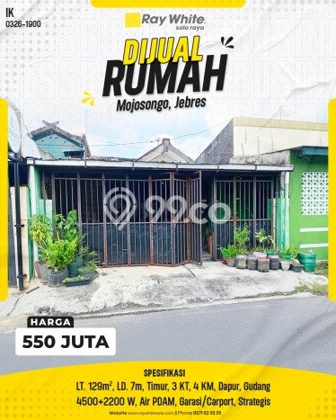 Dijual Cepat Rumah Favorit Siap Huni LB 129m2 di Jebres, Surakarta Dijual Cepat Rumah Favorit Siap Huni LB 129m2 di Jebres, Surakarta