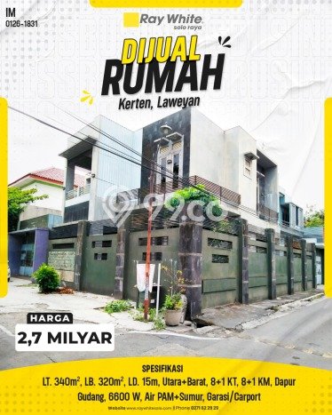 Siap Huni Hunian Elit 9 Kamar di Laweyan Dekat ke Mana Pun Siap Huni Hunian Elit 9 Kamar di Laweyan Dekat ke Mana Pun