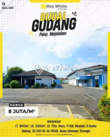 Unit Gudang Dijual di Mojolaban Sukoharjo Luas Bangunan 3000m2 Unit Gudang Dijual di Mojolaban Sukoharjo Luas Bangunan 3000m2