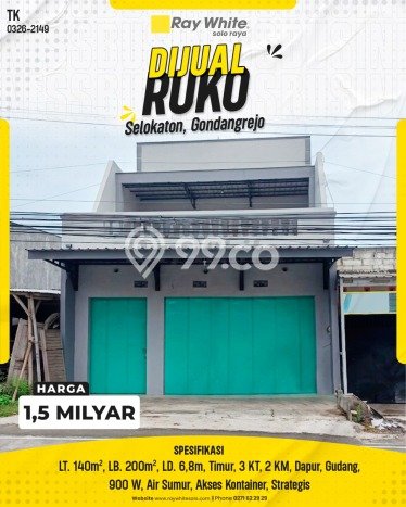Ruko Bagus LT 140m2 LB 200m2 Dijual di Gondangrejo Karanganyar Ruko Bagus LT 140m2 LB 200m2 Dijual di Gondangrejo Karanganyar