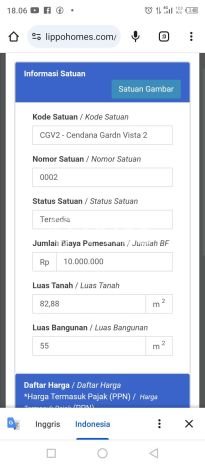 For Sale Hunian Rumah Nyaman 2 Kamar di Lippo Karawaci, Tangerang For Sale Hunian Rumah Nyaman 2 Kamar di Lippo Karawaci, Tangerang