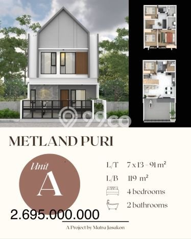 Rumah Elit LB 119m2 Siap Pakai Desain Elegan di Metland Puri, Jakarta Barat Rumah Elit LB 119m2 Siap Pakai Desain Elegan di Metland Puri, Jakarta Barat