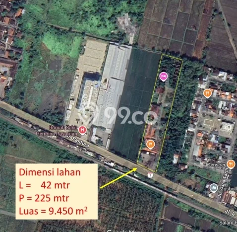 Tanah Komersial Dijual di Rejoso Pasuruan 9750m2 Tanah Komersial Dijual di Rejoso Pasuruan 9750m2