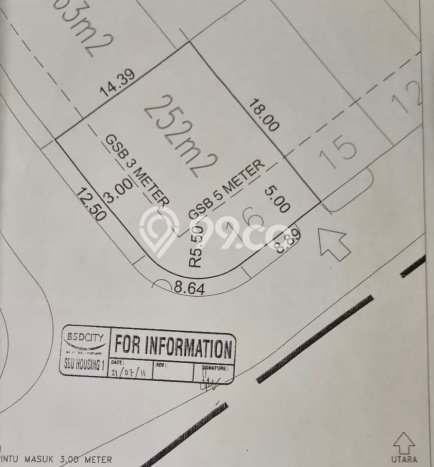 Tanah di BSD, Tangerang Selatan Luas 252m2 Dijual Segera Tanah di BSD, Tangerang Selatan Luas 252m2 Dijual Segera