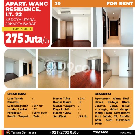 Disewakan Apartemen Terjangkau 3 BR di Kedoya Utara Jakarta Barat Disewakan Apartemen Terjangkau 3 BR di Kedoya Utara Jakarta Barat