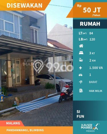 Disewakan Hunian Konsep Minimalis di Blimbing Malang dengan 3 KT Disewakan Hunian Konsep Minimalis di Blimbing Malang dengan 3 KT