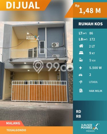 Unit Kost Dijual di Dau dengan 9 Kamar Tidur & Luas Bangunan 172m2 Unit Kost Dijual di Dau dengan 9 Kamar Tidur & Luas Bangunan 172m2