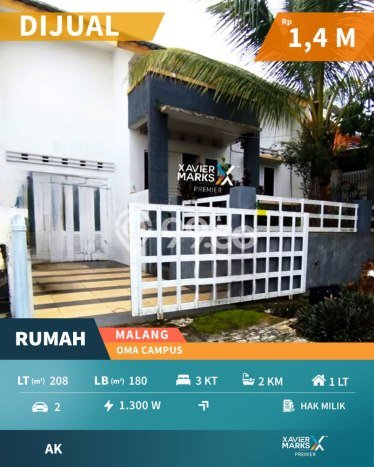 Jual Rumah Strategis Bagus Punya 3 KT di Dau Malang SHM Jual Rumah Strategis Bagus Punya 3 KT di Dau Malang SHM