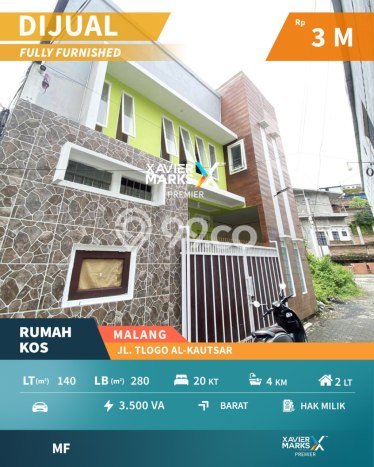 Unit Kost Dijual di Lowokwaru dengan 20 Kamar Tidur & Luas Bangunan 280m2 Unit Kost Dijual di Lowokwaru dengan 20 Kamar Tidur & Luas Bangunan 280m2