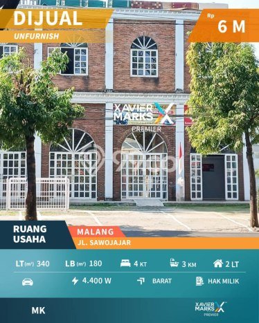 Komersial Dijual di Malang LT 340m2 & LB 180m2 Lokasi Terbaik! Komersial Dijual di Malang LT 340m2 & LB 180m2 Lokasi Terbaik!