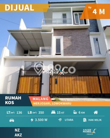 Rumah Kost Dijual di Lowokwaru, Malang dengan 15 Kamar Tidur, 6 Kamar Mandi Rumah Kost Dijual di Lowokwaru, Malang dengan 15 Kamar Tidur, 6 Kamar Mandi