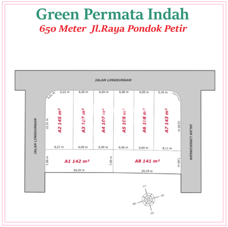 Kavling Tanah untuk Dijual di Bojongsari, Bogor, Luas 107m2 Kavling Tanah untuk Dijual di Bojongsari, Bogor, Luas 107m2