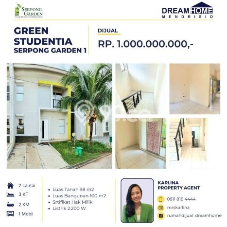 Dijual Rumah Green Studentia Serpong Garden Dijual Rumah Green Studentia Serpong Garden