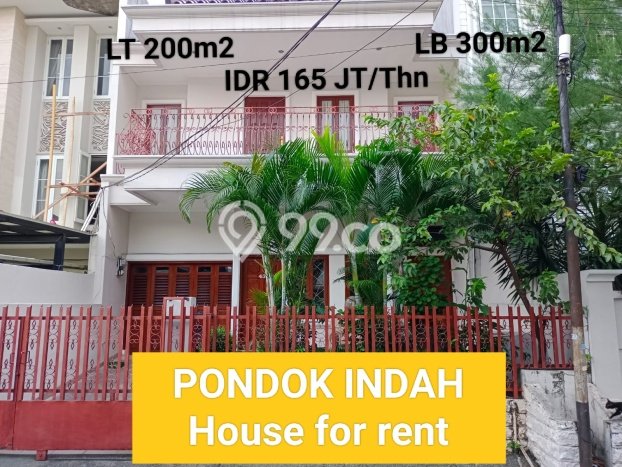 Rumah Sewa Jakarta Selatan LT 200m2 LB 300m2 Kawasan Pondok Indah Rumah Sewa Jakarta Selatan LT 200m2 LB 300m2 Kawasan Pondok Indah