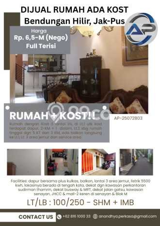 Kost untuk Dijual di Bendungan Hilir Punya 8 Kamar Kost untuk Dijual di Bendungan Hilir Punya 8 Kamar