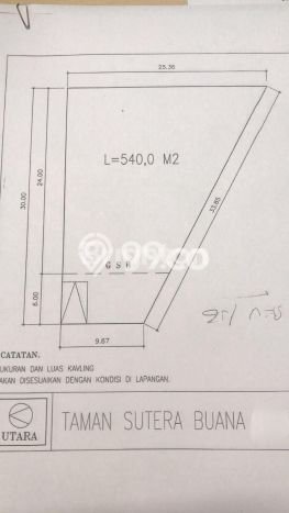 Tanah Komersial Dijual di Alam Sutera Tangerang 540m2 Tanah Komersial Dijual di Alam Sutera Tangerang 540m2