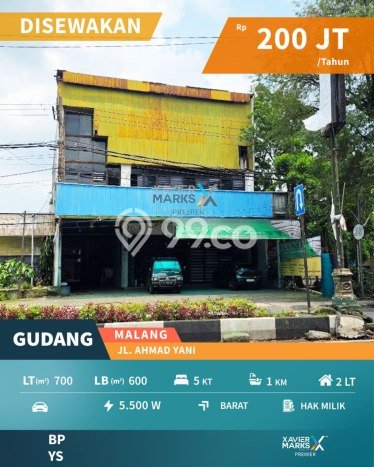 Gudang Disewakan Lokasi Blimbing Malang Harga Spesial! Gudang Disewakan Lokasi Blimbing Malang Harga Spesial!