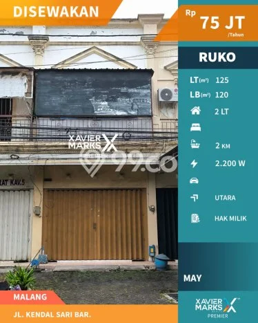 Disewakan Ruko komersial di Lowokwaru luas bangunan 120m2 Disewakan Ruko komersial di Lowokwaru luas bangunan 120m2