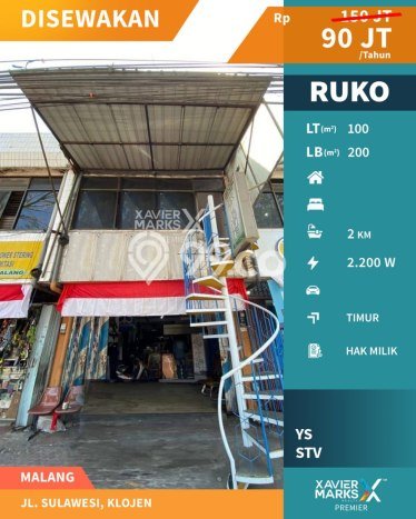 Ruko Disewakan Cepat di Klojen Malang LB 200m2 Ruko Disewakan Cepat di Klojen Malang LB 200m2