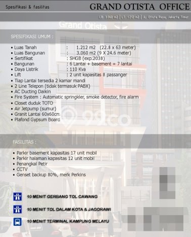 Kantor Dijual di Prime Area Jakarta Timur Luas 3060m2 Kantor Dijual di Prime Area Jakarta Timur Luas 3060m2