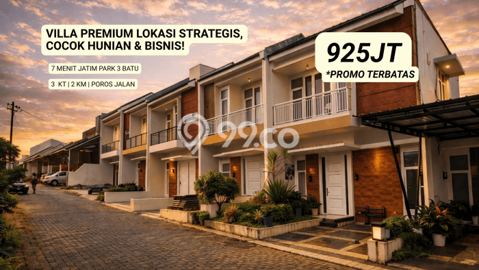 Vila di Junrejo, Luas 66m2m², Akses ke Fasilitas Umum Vila di Junrejo, Luas 66m2m², Akses ke Fasilitas Umum