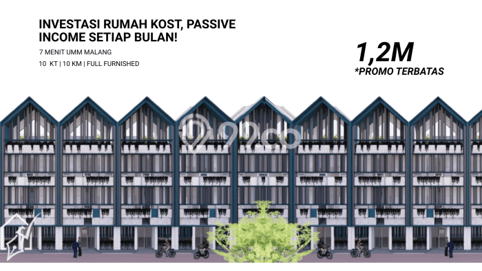 Rumah Kost untuk Dijual di Dau dengan 10 KT, 10 KM, Luas 72m2 Rumah Kost untuk Dijual di Dau dengan 10 KT, 10 KM, Luas 72m2
