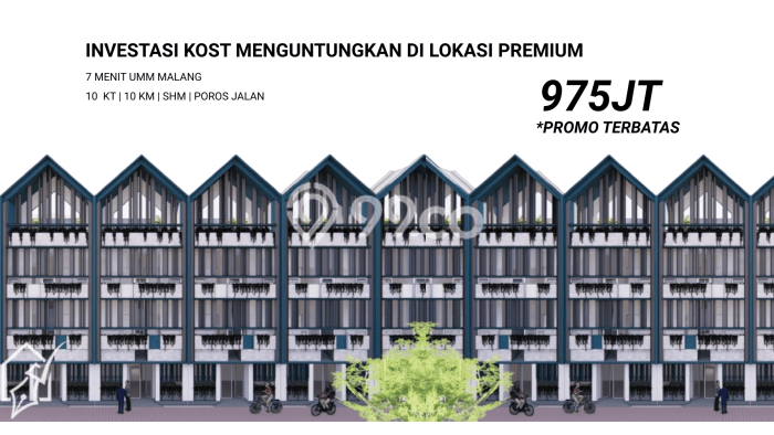Dijual Kost di Kawasan Dau, Malang, Spesifikasi 10 KT, 10 KM, 198m2 Dijual Kost di Kawasan Dau, Malang, Spesifikasi 10 KT, 10 KM, 198m2