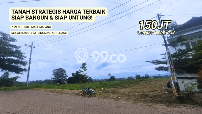 Lahan Kosong Dijual di Sukun, Malang, Luas 72m2 Area Strategis Lahan Kosong Dijual di Sukun, Malang, Luas 72m2 Area Strategis