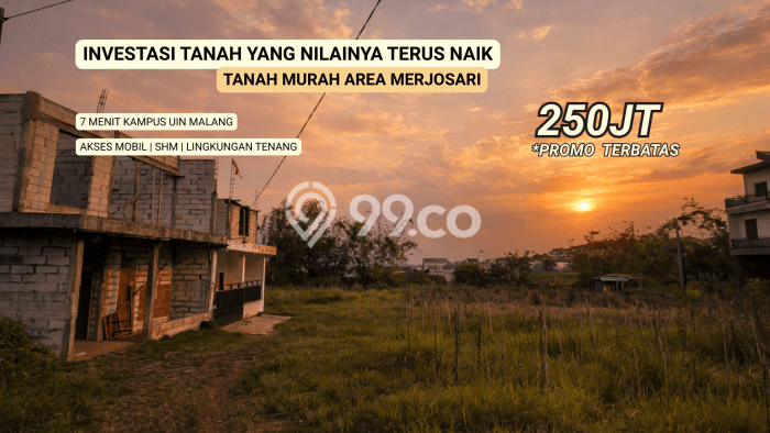 Dijual Tanah 72m2 di Merjosari, Malang Dijual Tanah 72m2 di Merjosari, Malang