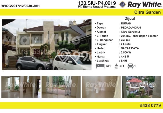 Ready to Use! Luxury House LT 294m2 Desain Elegan di Citra Garden Ready to Use! Luxury House LT 294m2 Desain Elegan di Citra Garden